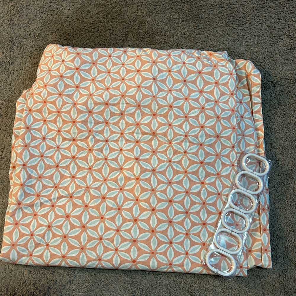Geometric Patterned Curtain with Rings